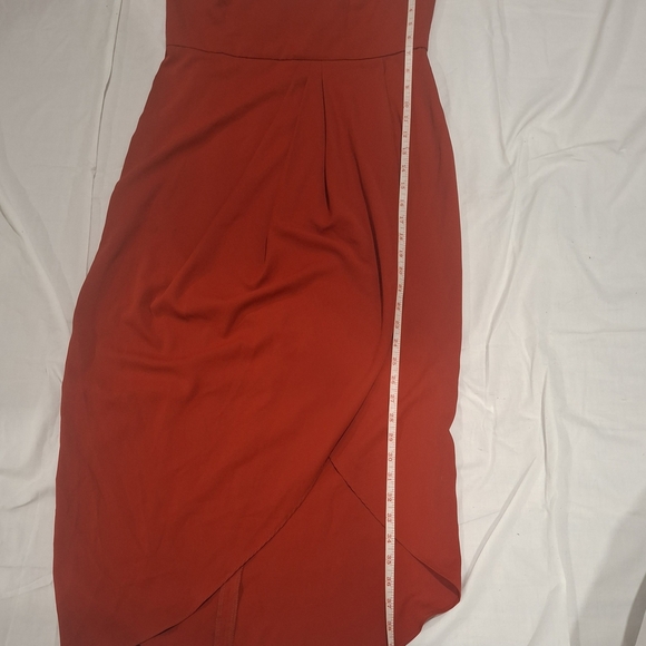Lulu's Red Asymmetrical Wrap Sundress - Picture 6 of 11